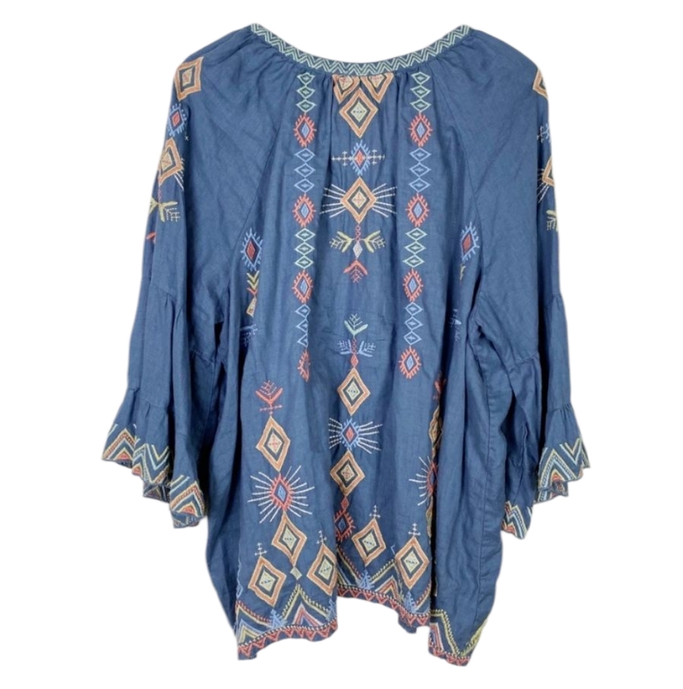 Johnny Was bell sleeve linen tunic size XS - Picture 7 of 7
